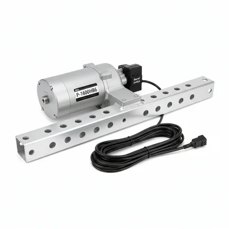 Electric Head Assembly, Heavy-Duty tarp Axel, Barrel Switch,60:1 motor, 50' wire