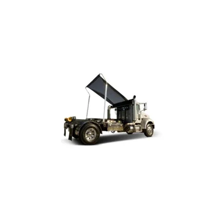 Pioneer HR1500H-DEL hydraulic truck tarp system installed on roll-off truck